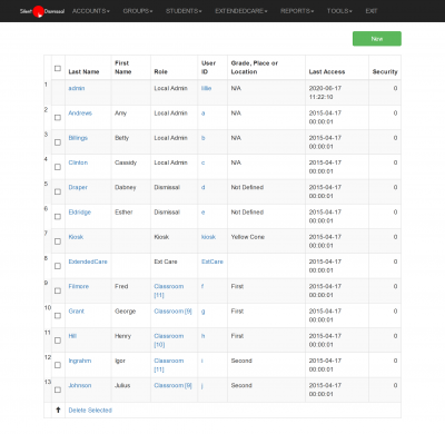 **Figure 2.** Accounts / List page.