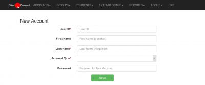  **Figure 1.** Accounts / New page.