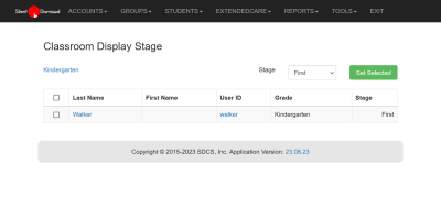 **Figure 5.** Accounts / Stage page.