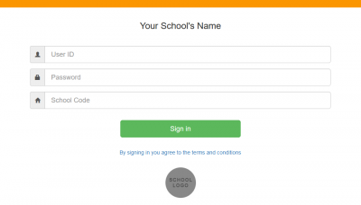 **Figure 1.** Your school's login page will look similar to this image.