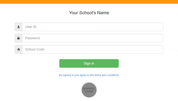 **Figure 1.** Your school's login page will look similar to this image.