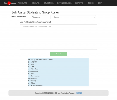 **Figure 4.** Groups / Bulk Assign page.